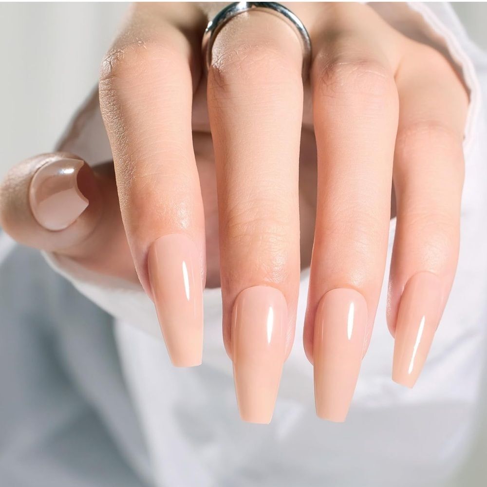 Gel Nail Tips 240Pcs Neutral Medium Coffin Colored False Nail Acrylic Nails FC6
